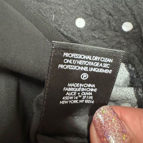 EUC Alice + Olivia Women's Black Polka Dot Mini Skirt Size M - Picture 4 of 6